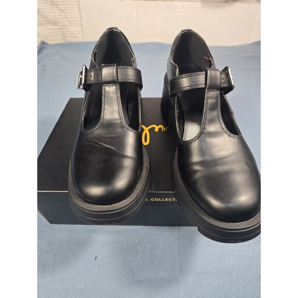 MIA Black Mary Jane Buckle Comfort Shoes Block Heel Arch Support Women's 9M - Picture 6 of 14